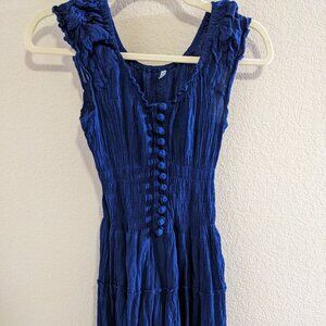 Milkmaid Cotton Blue Dress